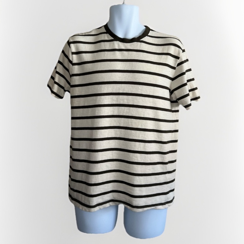 Denim & Flower Striped T-shirt Size Small